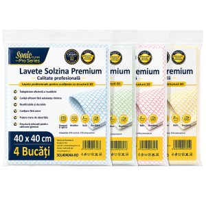 Sonic Clean Pro Series, Lavete Solzina Premium, 40x40 cm
